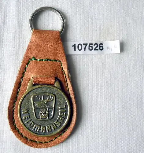Schlüsselanhänger mit Plakette Weidmannsheil Jagdgesellschaften der DDR (107526)