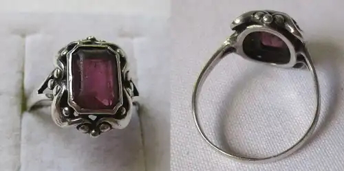 Charmanter Silber Ring Damenring mit violettem Schmuckstein (125297)