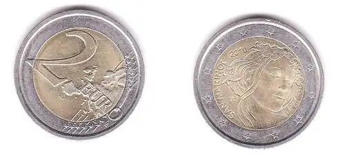 2 Euro Bi-Metall Münze San Marino Sandro Botticelli 2010 (116393)