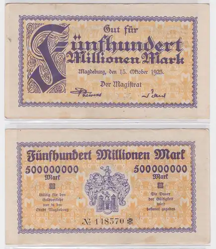 500 Millionen Mark Banknote Stadt Magdeburg 15.10.1923 (122459)