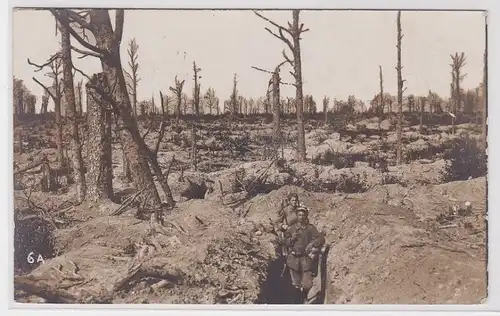 67909 Feldpost Foto AK Soldaten Lanzer im Schützengraben 1. WK Westfront 1916
