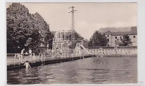 92543 Ak Gera Sommerbad mit Rutsche und Sprungturm 1961