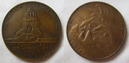 Bronze Medaille Deutscher Patriotenbund Völkerschlachtdenkmal 1913 (113105)