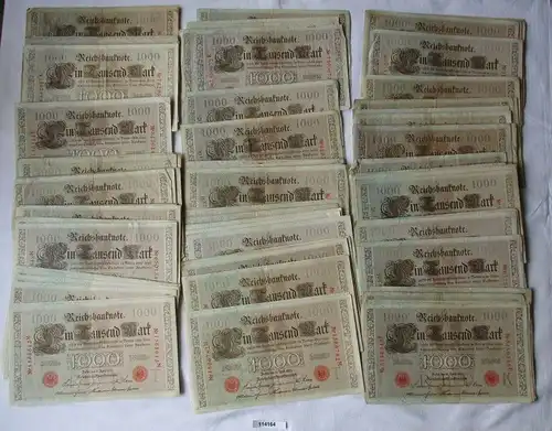 Sammlung mit 100 Banknoten 1000 Tausend Mark Reichsbanknoten 1910 (114164)