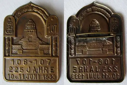 Seltenes Abzeichen 225 Jahre Infanterie Regiment 106 - 107 Leipzig 1933 (125531)