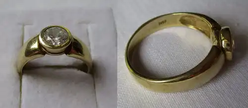 Wunderschöner Damen Ring aus 585er Gold mit schön geschliffenem Stein (123559)