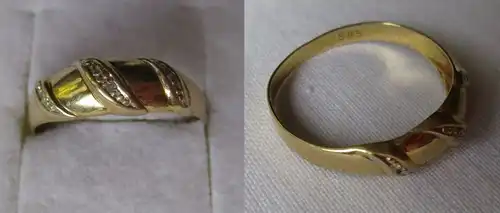Hochwertiger Damen Ring aus 585er Gold mit 4 Diamanten (125020)