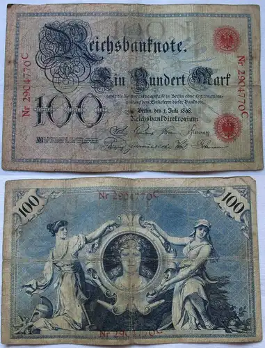 100 Mark Banknote Kaiserreich Deutsches Reich 01.07.1898 (100797)