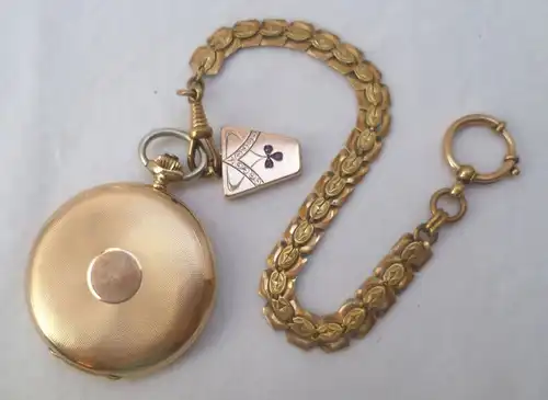 Elegante Herren Taschenuhr Gold Marke Cyma mit Kette (MU3307)