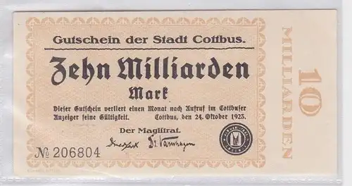 10 Milliarden Mark Banknote Stadt Cottbus 24.10.1923 (118839)
