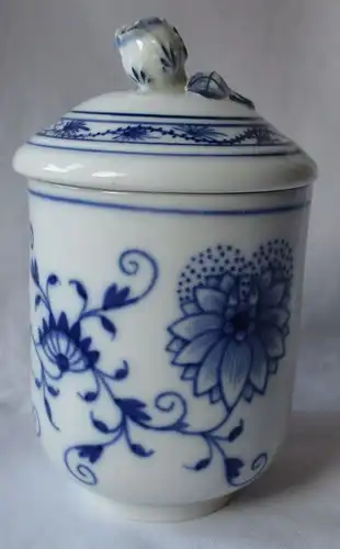 MEISSEN Porzellan Vase + Deckel Zwiebelmuster H 8 cm (121796)