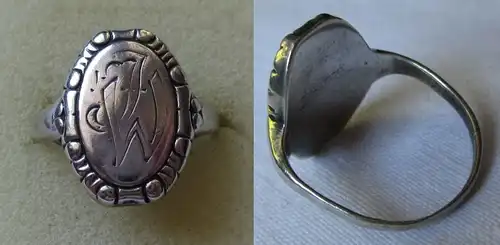 Eleganter Ring aus 835er Silber Siegelring mit Monogramm ML (120330)