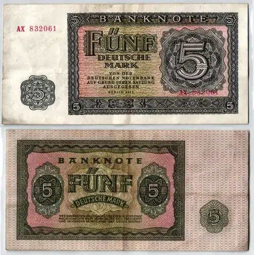5 Mark Banknote DDR Deutsche Notenbank Berlin 1955 (122400)