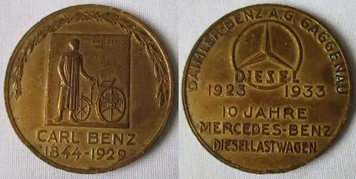 Seltene Medaille Daimler Benz A.G. Gaggenau 1923-1933 (119172)