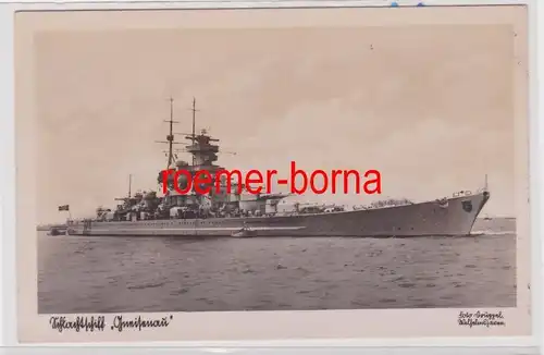 85128 Foto Ak Deutsches Schlachtschiff "Gneisenau" um 1940