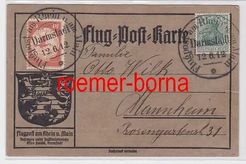68718 Flug-Post-Karte Flugpost am Rhein u. am Main 12.6.1912