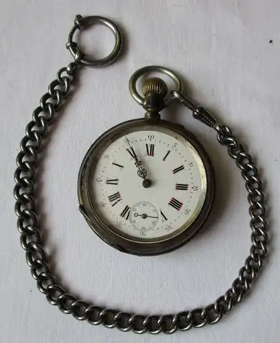 Schöne alte Damen Taschenuhr mit elegantem Zifferblatt um 1920 (116540)