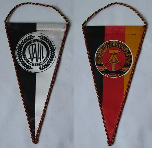 Original DDR Fußball Wimpel BSG Stahl Eisenhüttenstadt schwarz weiß (109530)