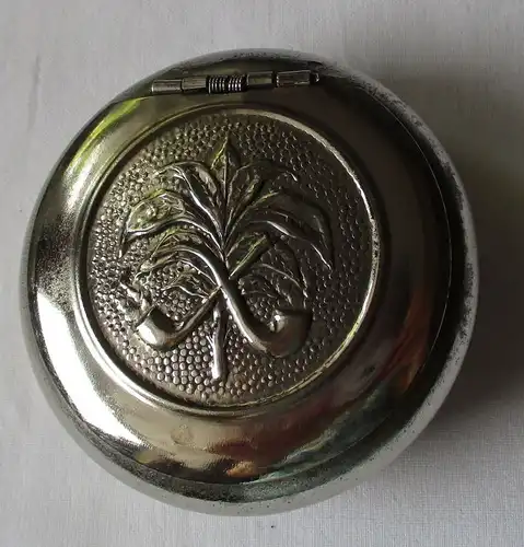 Schönes Schnupftabak Dose Etui Tabakpflanze davor Pfeifen Jugendstil (114194)