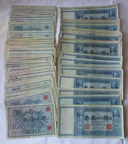 100 Banknoten zu 100 Mark 1908, 1909, 1910 Deutsches Kaiserreich (125053)