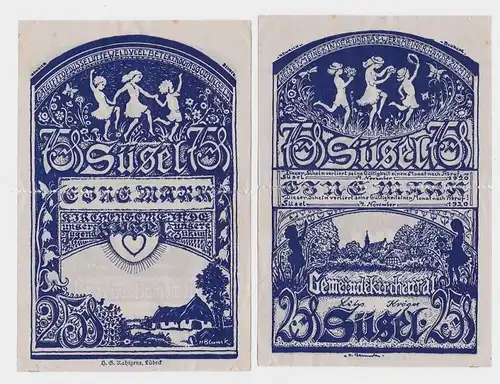 1 Mark Banknote Notgeld Gemeinde Kirchenrat Süsel 4.11.1920 (106551)