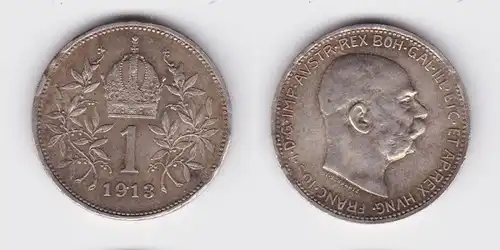 1 Krone Silber Münze Österreich 1913 (123783)