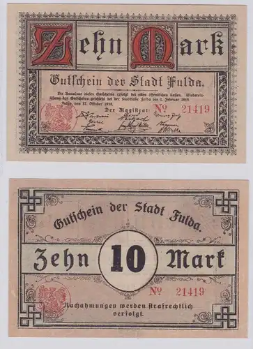 10 Mark Banknote Notgeld Stadt Fulda 17.10.1918 (125932)