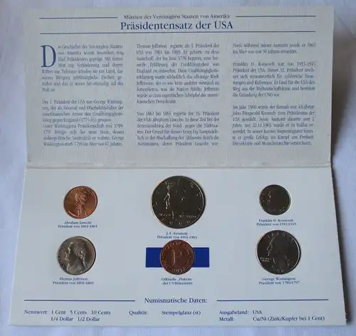 Kursmünzsatz mit 5 Münzen die berühmtesten Präsidenten der USA (126178)