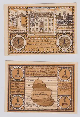 1 Mark Banknote Notgeld Gemeinde Bielschowitz 30.06.1921 (Reihe I) (125922)