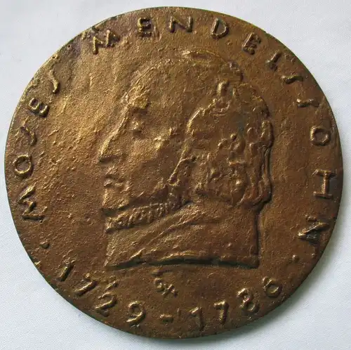 Seltene Bronzemedaille Portrait Moses Mendelssohn 1729-1786 von Geyer (124652)