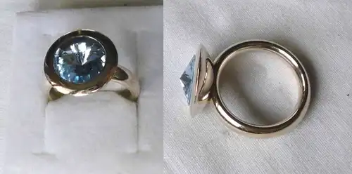 Hübscher Ring Modeschmuck mit schönem himmelblauem Stein (122812)