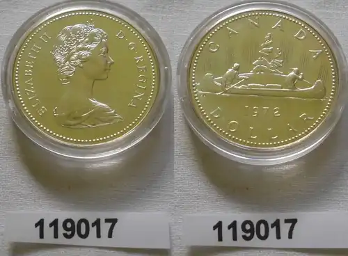 1 Dollar Silbermünze Kanada Indianer im Kanu 1965 (119017)