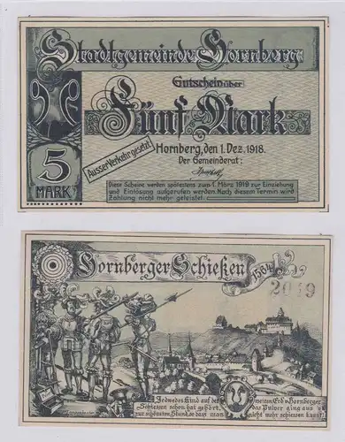 5 Mark Banknote Notgeld Stadtgemeinde Hornberg 1.12.1918 (126466)