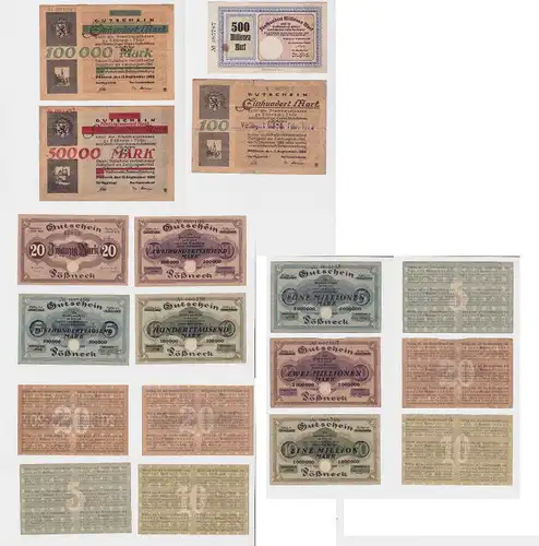 11 Banknoten Inflation Stadt Pößneck 1923 (126871)