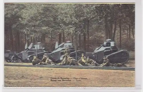 73192 Ak Kamp von Beverloo 3 Panzer Tanks um 1915