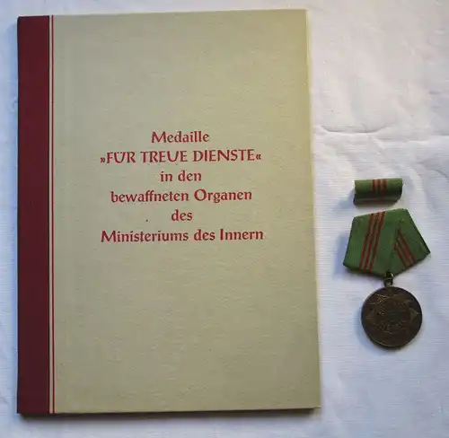 DDR Medaille MdI für treue Dienste Bronze + Urkunde Minister Maron 1959 (126001)
