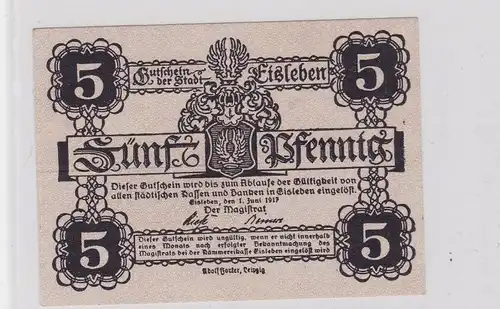 5 Pfennig Banknoten Notgeld Stadt Eisleben 1.7.1917 (126367)