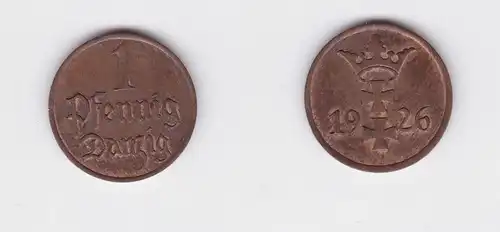 1 Pfennig Kupfer Münze Freie Stadt Danzig 1923 (126670)