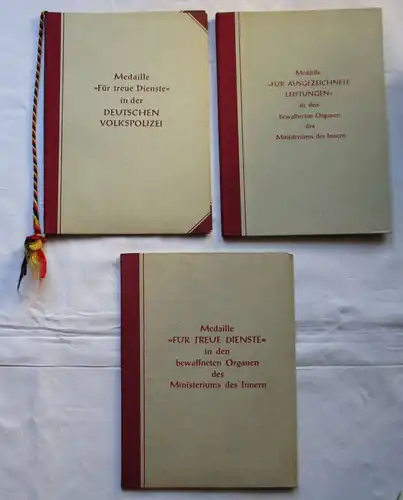 3 x DDR Urkunden und Treuedienstmedaillen des MdI 1955-1962 (126280)