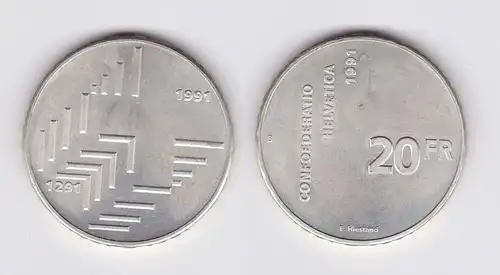 20 Franken Silbermünze Schweiz 700Jahre schweizerische Eidgenossenschaft(116063)