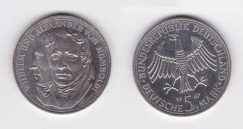 5 Mark Silber Münze Deutschland Gebrüder Humboldt 1967 F (104840)