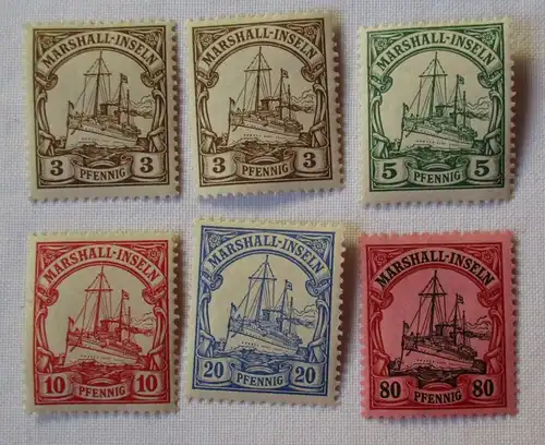 Briefmarken Kolonie Marshall Inseln Interessante Sammlung mit 6 Werten (101008)