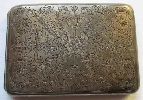 Schönes persisches Zigarettenetui Schachtel Sterling Silber um 1910 (125319)