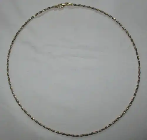 Hochwertige Damenkette Kette aus 750er Gold BiColor Weißgold Gelbgold (123380)