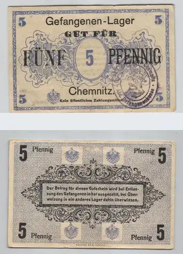 5 Pfennig Banknote Gefangenenlager Chemnitz 1.Weltkrieg (126529)