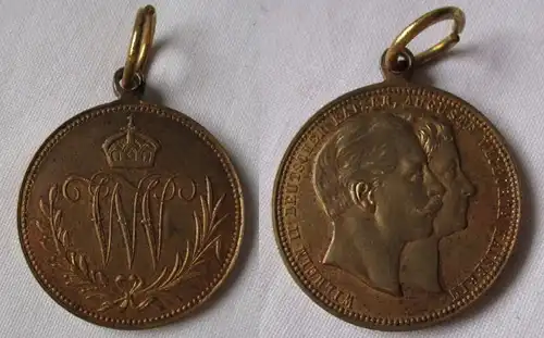 Bronze Medaille Wilhelm II Deutscher Kaiser - Augusta Victoria Kaiser (128414)