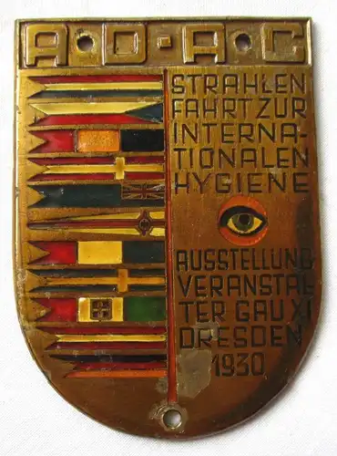 ADAC Plakette Strahlenfahrt zur internationalen Hygieneausstellung 1930 (106332)