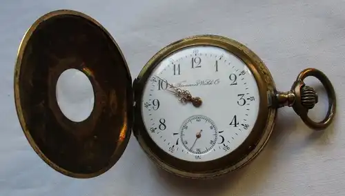 Halbsavonette Taschenuhr Tavannes Watch Co. Walzgold um 1910 (129405)