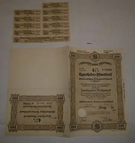 200 RM Pfandbrief Süddeutsche Bodencreditbank München 15. Mai 1940 (126912)