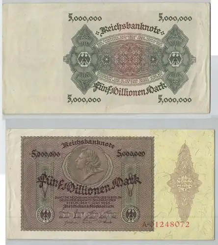 5 Millionen Mark Banknote Deutsches Reich Berlin 1. Juni 1923 Ro. 88 (129673)